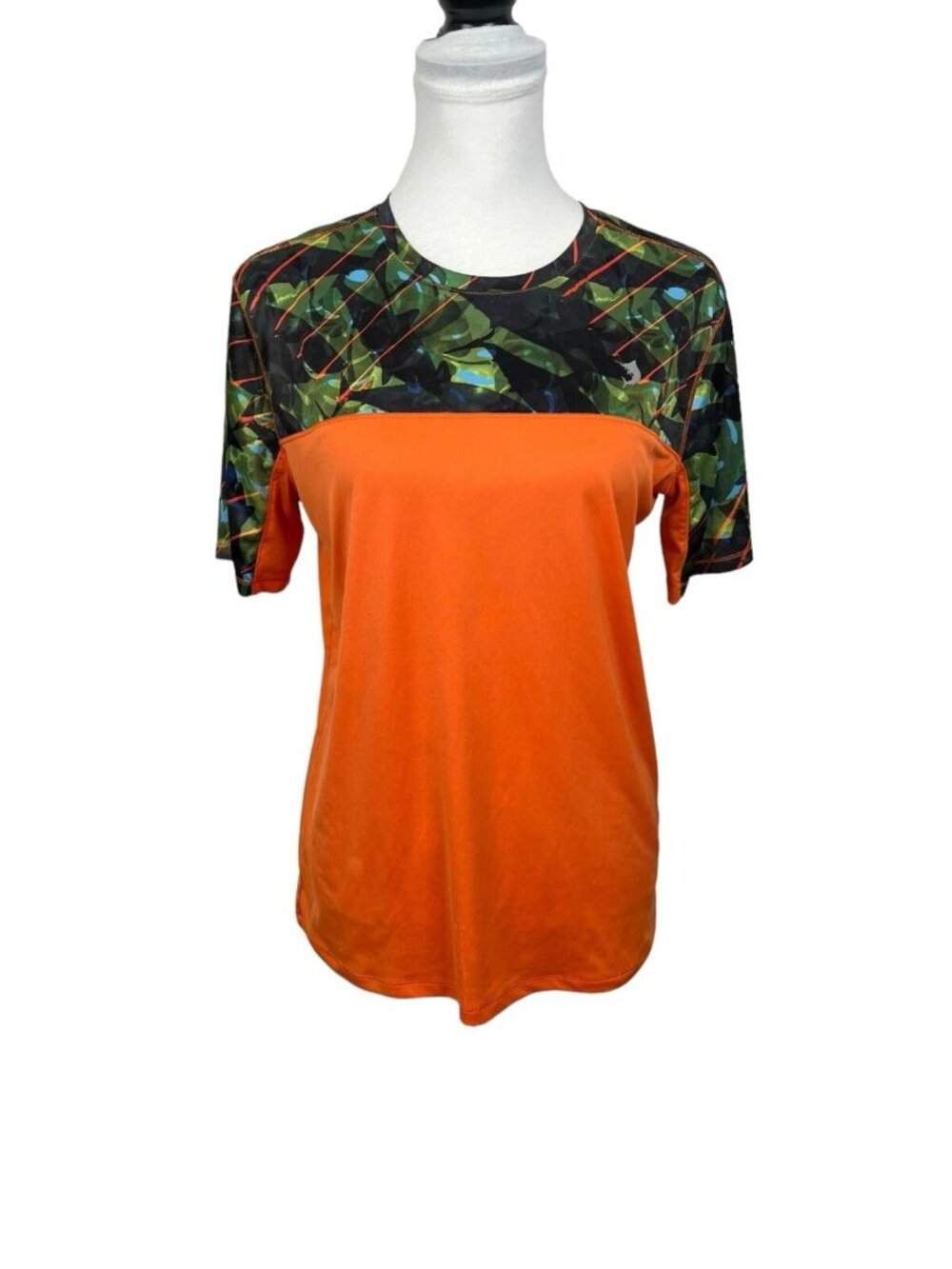 Reel Legends Reel-Tec Womens Multi Color Short Sleeves V-Neck Top Sz XL Outdoors